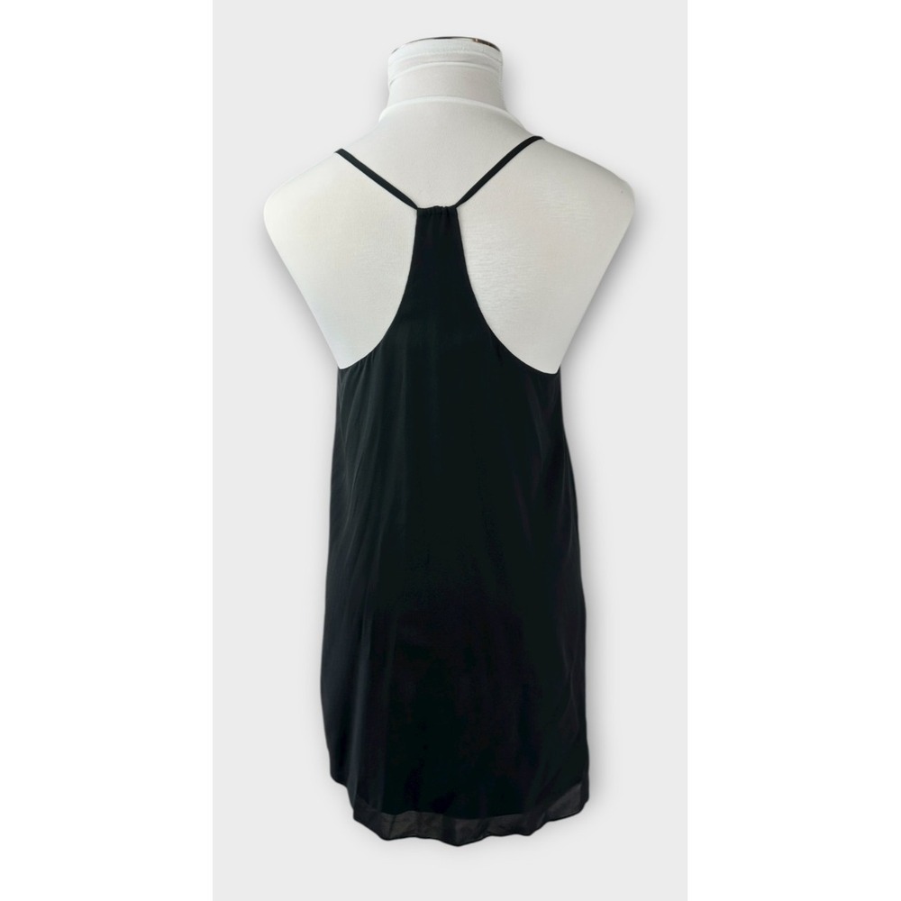 Alice + Olivia Fierra Y-back Silk Blend Racerback Slip Mini Dress Black Sz Large - Picture 8 of 16